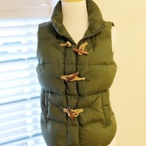 J. Crew Olive puffer vest